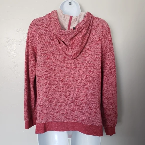 Volcom Women's Small Heather Red Jacket Full Zip Hooded Skater Casual - Picture 4 of 8